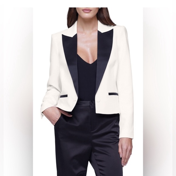 L’AGENECE WOMEN’S Scarlet Crop Blazer Jacket, Size 8, $750 - Picture 4 of 12